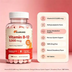 Compresse di Vitamina B12 5000mcg Metilcobalamina OEM Etichetta Privata per Energia e Supporto del Sistema Nervoso, Confezione da 100 - Product Image 2