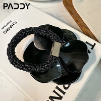Élastique à cheveux en velours camélia en acétate, style bijou, pour queue de cheval, populaire en Europe et en Amérique, fait main