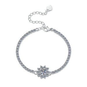 Ensemble de bijoux en argent 925 pour femmes, collier, boucles d'oreilles, bague, bracelet, flocon de neige, zircon, bijoux fins de luxe pour mariage - Product Image 6