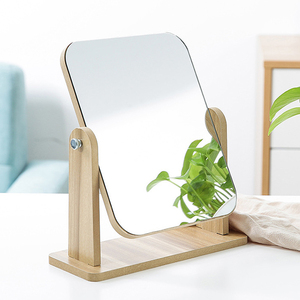 Gadis penggunaan rumah cermin rias kayu meja rias bingkai kayu cermin berputar dengan fitur pribadi - Product Image 2