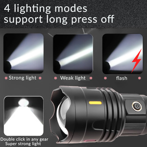 Linterna de aleación de aluminio láser blanco 30W LED 8000mAh batería USB 5000 lúmenes fluorescente <span class=keywords><strong>4</strong></span> modos LUZ DE <span class=keywords><strong>Flash</strong></span> táctica para exteriores - Product Image 2