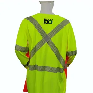 높은 가시성 야간 작업 안전 티셔츠 반사 노란색 보안 작업복 교통 건설 엔지니어 맞춤형 로고