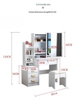 Coiffeuse moderne minimaliste avec miroir HD, tiroirs de rangement, meubles de chambre à coucher, ensembles pratiques pour la chambre à coucher