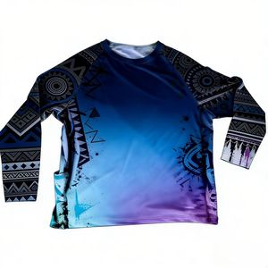 เสื้อแรชการ์ดป้องกันแสงแดด UPF30+ สำหรับทุกเพศทุกวัย ระบายอากาศได้ดี ซับเหงื่อ เหมาะสำหรับตกปลา พายเรือ และกีฬากลางแจ้ง รับสกรีนโลโก้ - Product Image 3