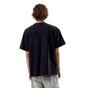 Camiseta de algodón de gran tamaño 100% para hombre, estampado personalizado con diseño de diamantes de imitación y camisetas de tela de punto con patrón - Product Image 4