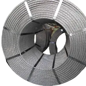 Proveedor de alambre de hilo pretensado de alto carbono Cuerda de alambre 7 cables ASTM A416 15,24mm 12,7mm PC Acero galvanizado