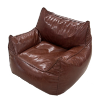 Fournisseur d'usine OEM : Fauteuil de relaxation en cuir luxueux avec repose-pieds, ensemble pouf marron avec ottoman pour la détente