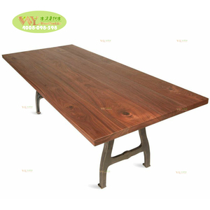Industriedesign <span class=keywords><strong>Wishbone</strong></span>-Stil Massivholz Walnuss-Diechen-Birken-Esstisch moderner Massivholz-Esstisch - Product Image 2