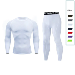 Set di Compressione da Allenamento per Uomo, <span class=keywords><strong>Maglia</strong></span> a Maniche Lunghe <span class=keywords><strong>e</strong></span> <span class=keywords><strong>Pantaloni</strong></span>, Intimo Termico, Strato Base Atletico - Product Image 3