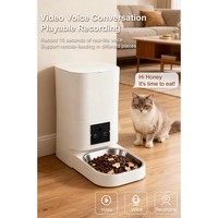Distributeur automatique de nourriture pour animaux de compagnie 6,5 L avec contrôle des portions programmé et enregistrement vocal de 15 secondes pour chats et chiens