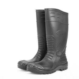 YL6092 Wholesale Black Knee-high Outdoor Anti-slip PVC Waterproof <strong>Men's</strong> <strong>Wellington</strong> Rain <strong>Boots</strong> for Farm - Product Image 4