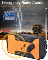 Kit radio météo portable à manivelle solaire d'urgence avec lampe de poche pour la survie en cas de catastrophe, le camping, l'utilisation à domicile, vente en gros