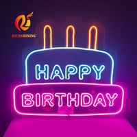 Letrero LED Personalizado Richshining con Logotipo, Mensaje de Feliz Cumpleaños, Letrero LED de Arcoíris para Servicio de Botellas en Bares y Clubs VIP