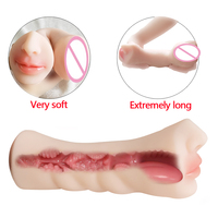 YAQU Masturbador Masculino de Doble Cabeza y Doble Uso, Peso Neto 580g, TPE Realista, Simulador de Vagina y Boca, Pocket Pussy