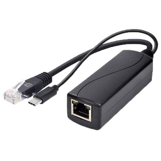 Gigabit PoE Splitter Micro USB Type C DC Power Over Ethernet IEEE 802.3af 10/100/1000Mbps for IP Camera and Raspberry PI