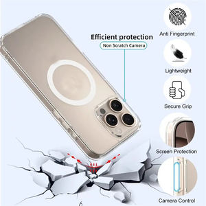 Coque magnétique originale avec bouton de commande de l'appareil photo pour iPhone <span class=keywords><strong>16</strong></span> <span class=keywords><strong>Pro</strong></span> Max <span class=keywords><strong>16</strong></span> Plus, couverture transparente en acrylique pour charge sans fil - Product Image 4