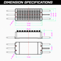 Contrôleur de vitesse de moteur brushless BLDC de qualité industrielle ESC U80 V2 5-14S LiPo 80A Max, protection IP67, sortie 0,7-4,1 kW pour RC