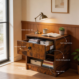Mesa de Noche de Madera con Compartimento Secreto Oculto, Mesa de Noche Multifuncional para Dormitorio, Venta Directa de Fábrica - Product Image 3