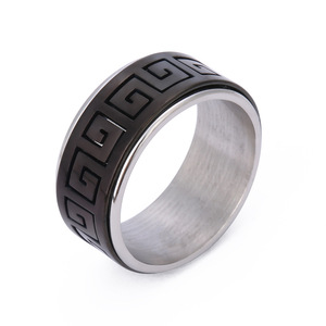 <span class=keywords><strong>Bague</strong></span> ouverte tendance en acier inoxydable, motif Grande Muraille rotatif, plaqué or 18 carats, unisexe, <span class=keywords><strong>prix</strong></span> bas, haute qualité, vente chaude - Product Image 5