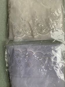 Deux couches paillettes dentelle lumineux petit voile fer peigne voile de mariée accessoires de mariage voile de mariage - Product Image 3