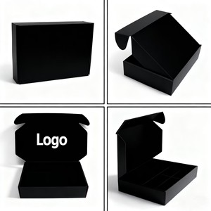 Hot-bán tùy chỉnh màu đen sóng bưu phẩm hộp các tông với dập nổi logo Chứng Khoán vận chuyển Giấy hộp quà tặng cho bao bì - Product Image 3