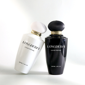 Custom unique Design round Glass <b>perfume</b> <b>Bottle</b> 30ml 50ml 100ml empty opaque glass <b>Perfume</b> <b>Bottle</b> with white cap and black cap - Product Image 3
