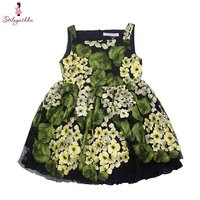 Stilnyashka 13222-8 Robes de filles pour enfants de haute qualité, robes de filles à fleurs brodées, robes vertes en dentelle pour filles