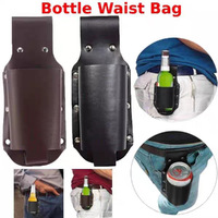Voyage taille sac fête en plein air voyage pochette Portable bouteille taille bière ceinture classique en cuir bière étui vin étui pour hommes
