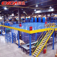Sistema de estantería de almacenamiento de piso de entresuelo de acero industrial Estante de almacén multinivel resistente Protección contra la corrosión electrostática