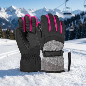 Gants de ski et de snowboard pour femmes, chauds, coupe-vent, imperméables, en polyester, à doigts entiers, pas chers - Product Image 5