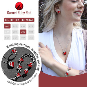 Phụ Nữ Của Bạc Mạ Tình Yêu Birthstone Trái Tim Pha Lê Mặt Dây Chuyền Vòng Cổ Sinh Nhật Đồ Trang Sức Quà Tặng Cho Mẹ Vợ Có Tính năng Của <span class=keywords><strong>Ruby</strong></span> Hợp Kim - Product Image 4
