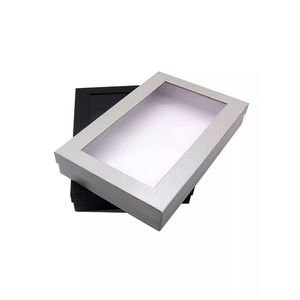 Tùy Chỉnh Matte Màu Đen Trắng Sang Trọng Bán Lẻ Quần Áo May Mặc Gói Quà Tặng Bao Bì Hộp Giấy Với Cửa Sổ Cho Quần Áo T Áo Sơ Mi - Product Image 1