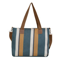 Sac bandoulière rayé coloré personnalisé en usine, sac de loisirs et de shopping avec poignées pour toutes les occasions, sac de maman