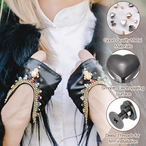 PATIKIL Mm Ensembles de rivets en forme de cœur, rivets à double capuchon pour le cuir, la confection, la décoration, la réparation, le bricolage et les vêtements - Product Image 3