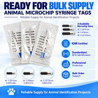 Microchip animale 134,2 KHz ISO11784/85, puce de gestion RFID, puce d'identification pour chevaux, chiens, animaux de compagnie, microchip injectable pour chat, chien