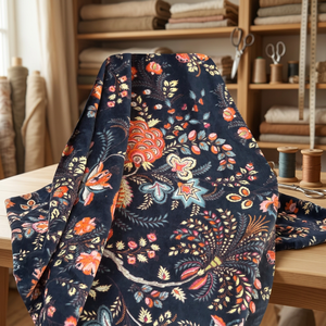 Tela de terciopelo de algodón con estampado floral, estilo indio, para tapicería, acolchado y decoración, tela de alta calidad, terciopelo natural de lujo - Product Image 2