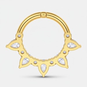 Anillos de Septum de 16G con Circonita Cúbica Transparente, Joyería para Septum, Clicker, Piercings para Conch, Helix, Tragus, Rook, Daith para Mujeres y Hombres, Oro 8/10 mm - Product Image 3
