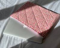 Housse de protection pour ordinateur portable Macbook Pro de 13 pouces, en tissu éponge floral personnalisé, rembourrée en coton
