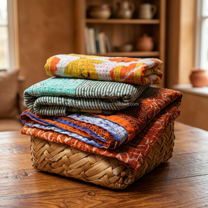 Couette Kantha indienne Vintage, vente en gros, modèle imprimé, nouveau Design Vintage - Product Image 4