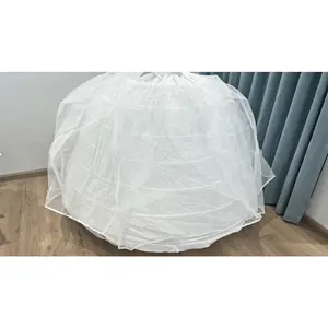 Wholesale custom hot petticoat for quinceanera Fluffy Adjustable 7 hoops 2 layers yarn crinoline underskirt Christmas ball gown