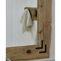 Handcrafted Live Edge Wood Wall Mirror Square Rustic Frame Vanity Mirror for Home and Bathroom Decor