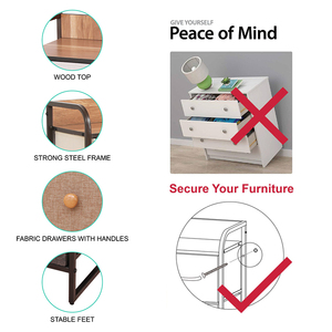 Cómoda de tela premium de 9 cajones con tapa de madera y estructura metálica resistente para organización de dormitorio y armario - Product Image 2