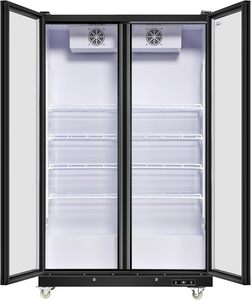 <span class=keywords><strong>Deux</strong></span> portes noires 47 po. Réfrigérateur à vin entièrement en verre Réfrigérateur commercial et congélateur - Product Image 5