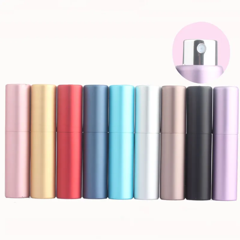 Wholesale Round 5ml 10ml Twist Up Metal Spray Bottle 8ml Aluminium Portable Refillable Perfume Atomizer