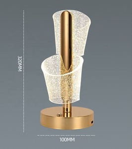 Rechargeable LED Table <b>Lamp</b> Touch Acrylic Butterfly Leaf Shade Gold Base Bedroom Bedside Night Light - Product Image 6