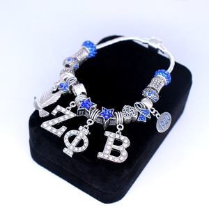 Graduate School Society Club Souvenir Colombe 1920 Lettre Grecque Zeta Phi Beta Charm Sorority Bracelet pour Femmes Plus Fines - Product Image 1