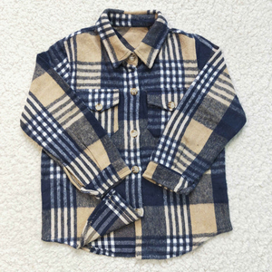 Nouvelle chemise en flanelle à carreaux pour enfants, chemise rose pour garçon, veste - Product Image 3