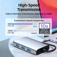 Base de Conexión USB C 9 en 1 de Aluminio, HDMI 2.1, VGA, Monitor Dual, MST, 100W PD, Gigabit Ethernet, RJ45, Adaptador Multipuerto Tipo C