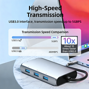 Station d'accueil USB-C 9 en 1 en aluminium, <span class=keywords><strong>HDMI</strong></span> 2.1, VGA, double moniteur, MST, 100W PD, Gigabit Ethernet <span class=keywords><strong>RJ45</strong></span>, <span class=keywords><strong>adaptateur</strong></span> multiport Type C - Product Image 2