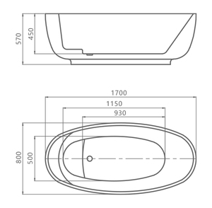 Bañera de acrílico independiente blanca moderna con forma ovalada de cabezal de <span class=keywords><strong>ducha</strong></span> para remojo de hotel, inspirada en Filipinas - Product Image 2